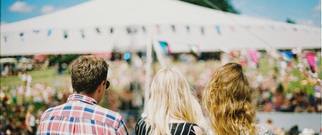 summer outdoor festival with bunting