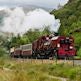 Vintage red steam train