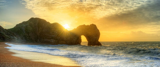 A rock archway in the sea