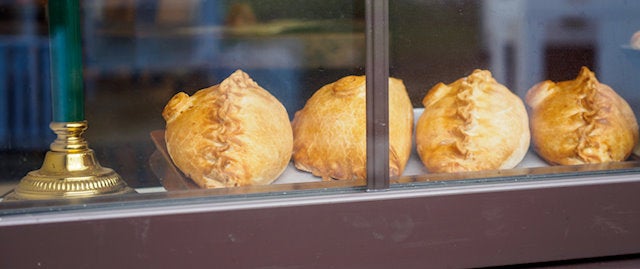 Pastries in the window of a cafe