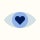 Heart symbol in an eye graphic