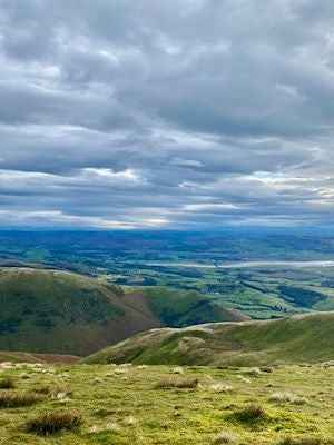 View over the hills in the Lake District