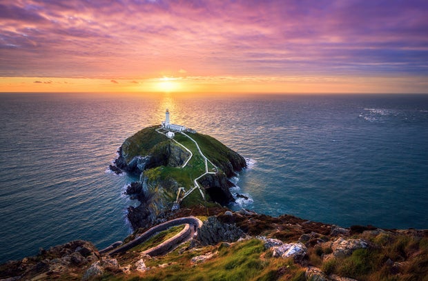 Holyhead in Wales at sunset