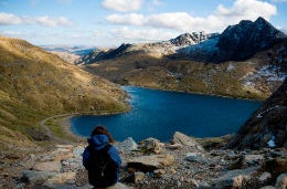 Sit and enjoy the view over the mountain lake