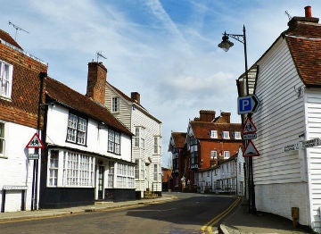 White clapboard cottages in Cranbrook