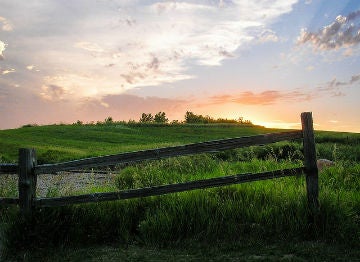 Sunset over Stelling Minnis in Kent